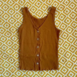 Brown V-neck top